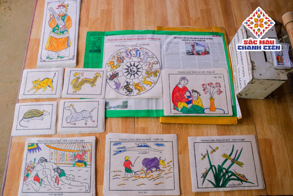 Một số sản phẩm sử dụng tranh in 12 con giáp